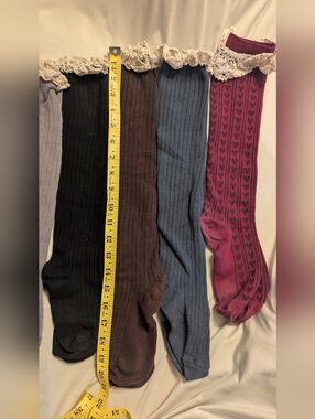 5 PAIR BOOT SOCKS ---- GOOD / GREAT CONDITION. Length 21" Cuff - Toe